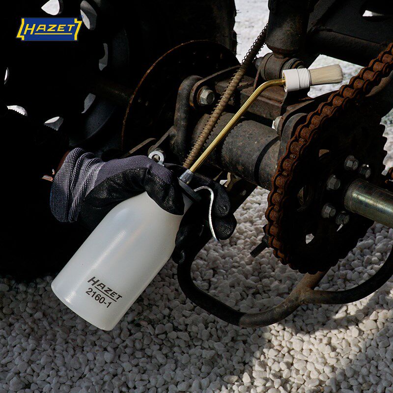 德国进口HAZET汽修工具带毛刷长嘴机油壶0.2升手动润滑油加注器
