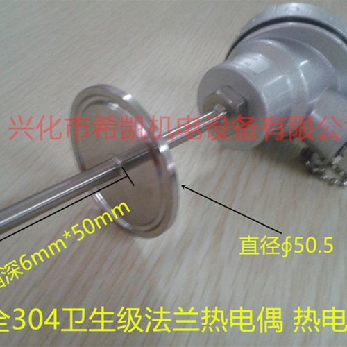 卫生级法兰K型热电偶 热电阻 温度传感器 测温探头WZP-436 PT100