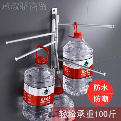 VTY免打孔铝太空毛巾架可旋转多杆间卫生卫杆浴毛巾五金挂件置物