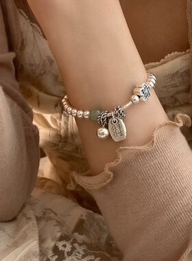 新中式复古好事发生玉石串珠手串女时尚轻奢小P众高级精致国风手