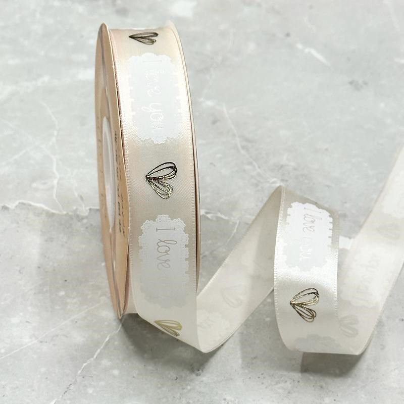 跨境厂家双色ILoveyou节日结婚礼L品包装彩带喜庆情人节丝带