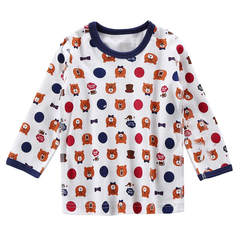 1包2件b2包起售秋冬新款儿童保暖上衣长袖棉毛衫男童打底内衣无骨