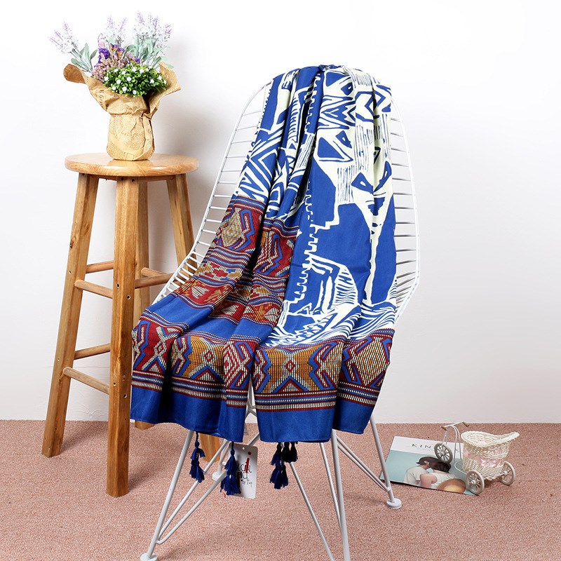 围巾女春秋两用棉流苏麻披肩夏季防晒沙滩丝N巾民族风百搭装饰纱