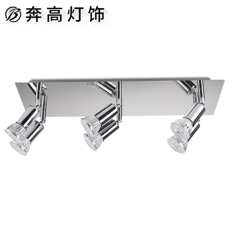 跨境矩形吸顶射灯led装饰聚光橱柜天花灯K可调节gu10射灯18W