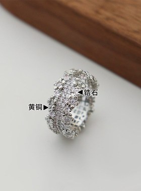 韩系ins微镶锆石花朵戒指女小z众设计高级感时尚精致百搭戒子指环