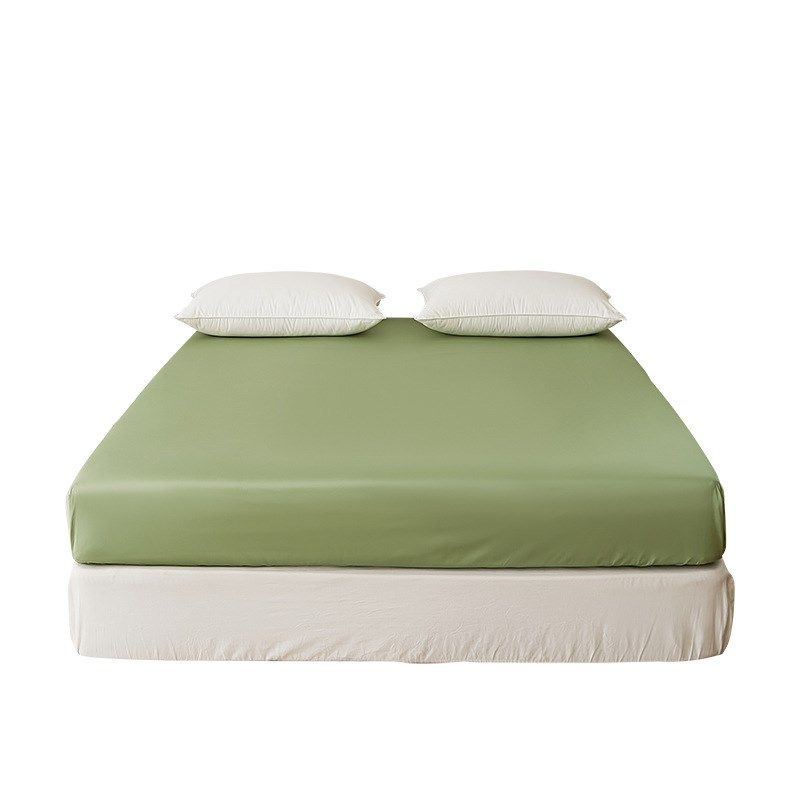 高级感100S长绒棉高支高密面料纯E色四季床罩单件床笠单品床垫保