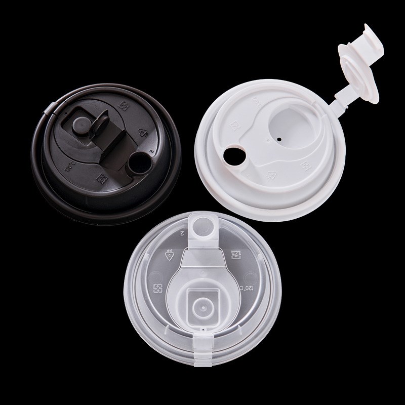 一次性咖啡杯盖90口径连体防漏杯盖外卖奶茶O热饮纸杯塑料磨砂杯