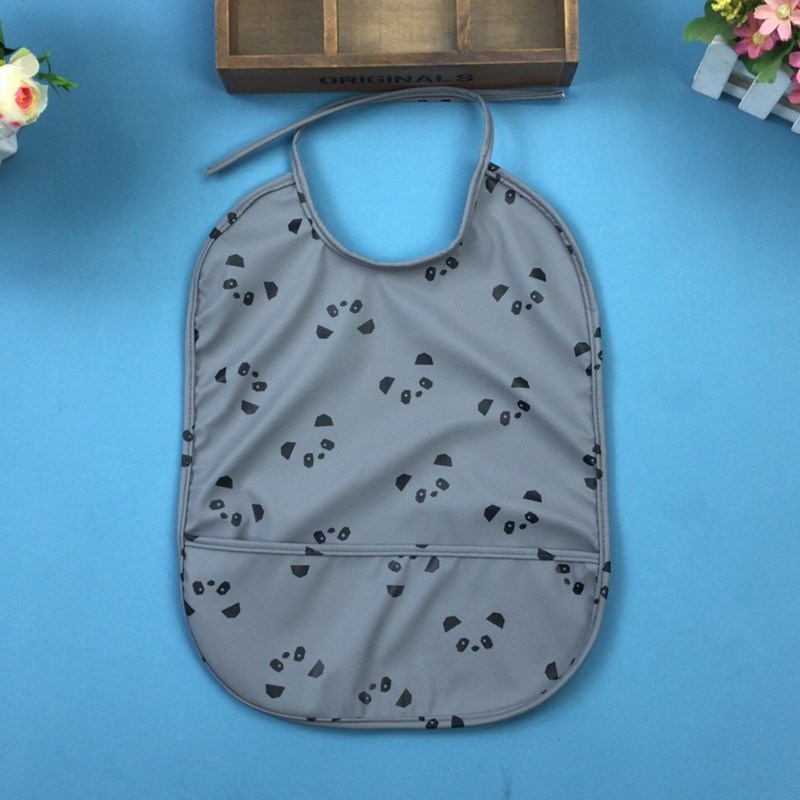 工厂婴儿童防水Pu软塑料立体围嘴宝宝围兜饭兜V罩衣口水巾皮革