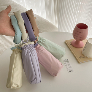 治愈系双面双色 迷你晴雨两用雨伞 遮阳伞女抗UV遮阳五折可携式