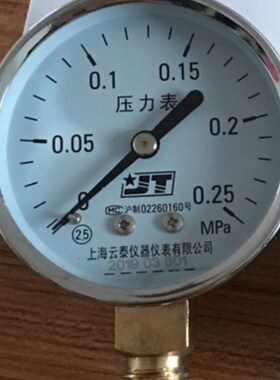 上海云泰新标准压力表0-0.25MPa上海博迅BXM-30R灭菌器消毒锅配件