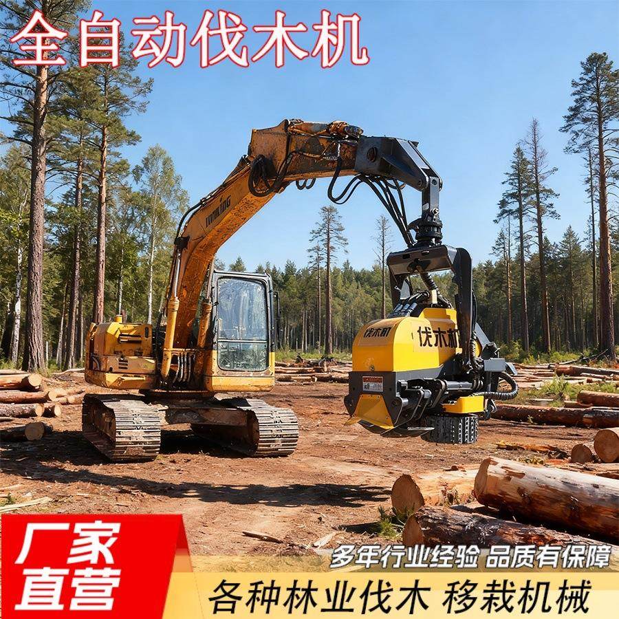 全自动伐木机360°旋转锯树机林木砍伐林业树木抓伐一体机厂家