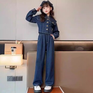 奥莱女童春秋套装2026新款洋气时髦巨好看韩版潮流百搭牛仔两件套