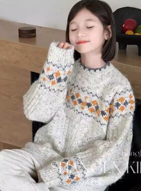 女童毛衣加厚针织打底衫韩版上衣