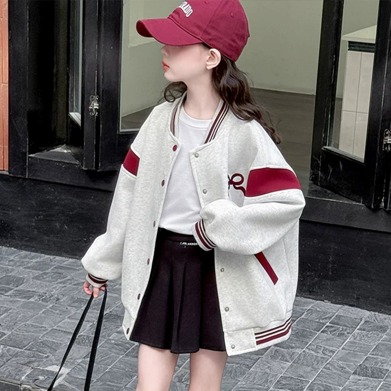 奥莱女童春秋棒球服2026时尚新款