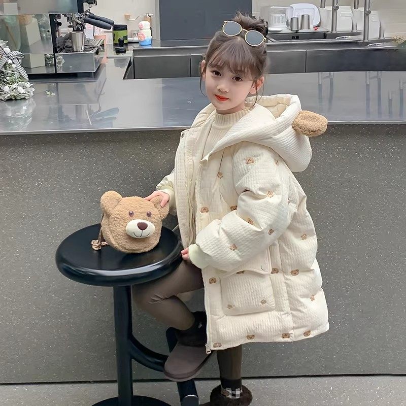 女童秋冬加厚百搭白鸭绒羽绒服潮
