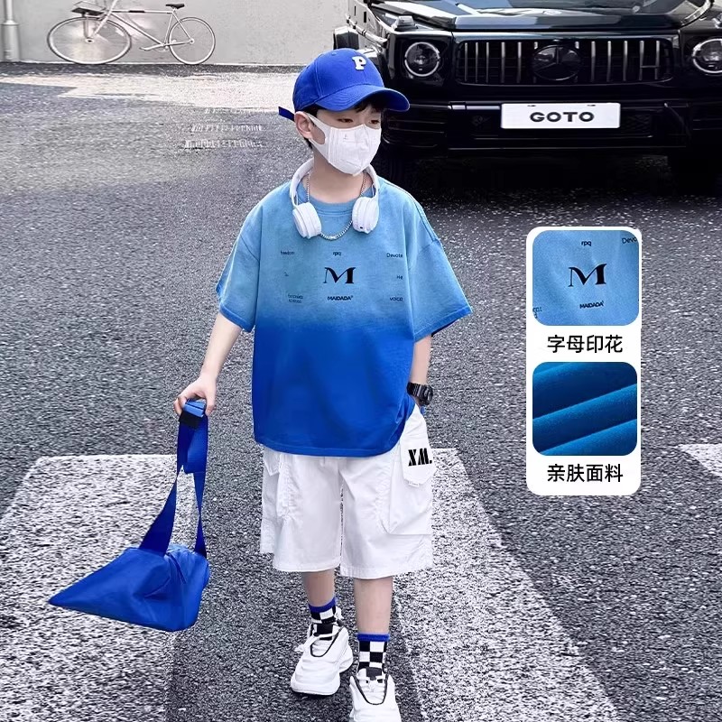 男童夏季痞帅短袖短裤两件套