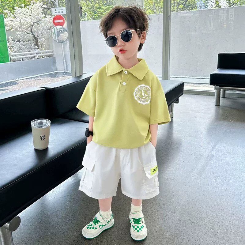 男童Polo衫短袖套装夏季痞帅穿搭