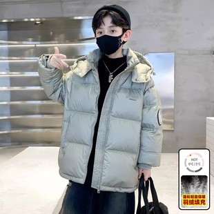 奥莱男童羽绒服秋冬新款中大童痞帅洋气时尚百搭加厚保暖免洗外套