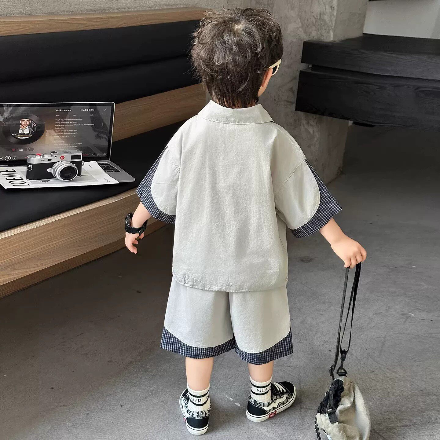 奥莱男童夏季短袖套装2026新款儿童夏装帅气时髦潮休闲短裤两件套