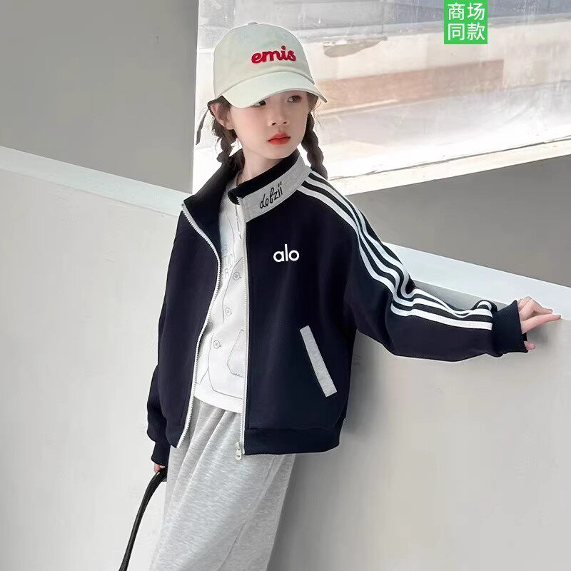 奥莱儿童女童春秋气百搭立领外套