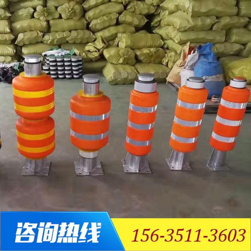 旋转式黄色cEVA滚转筒转子筒高速公路旋转桶防护栏防撞桶护栏
