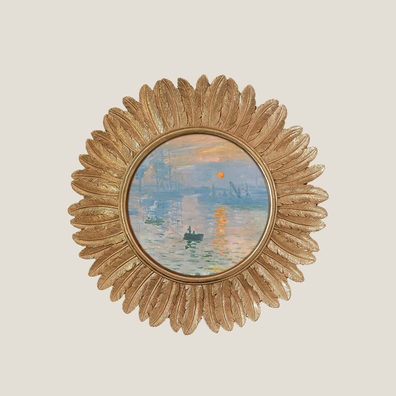 欧式相框复古油画装饰画组合背景墙客厅沙发法式轻奢墙面挂画莫奈图片