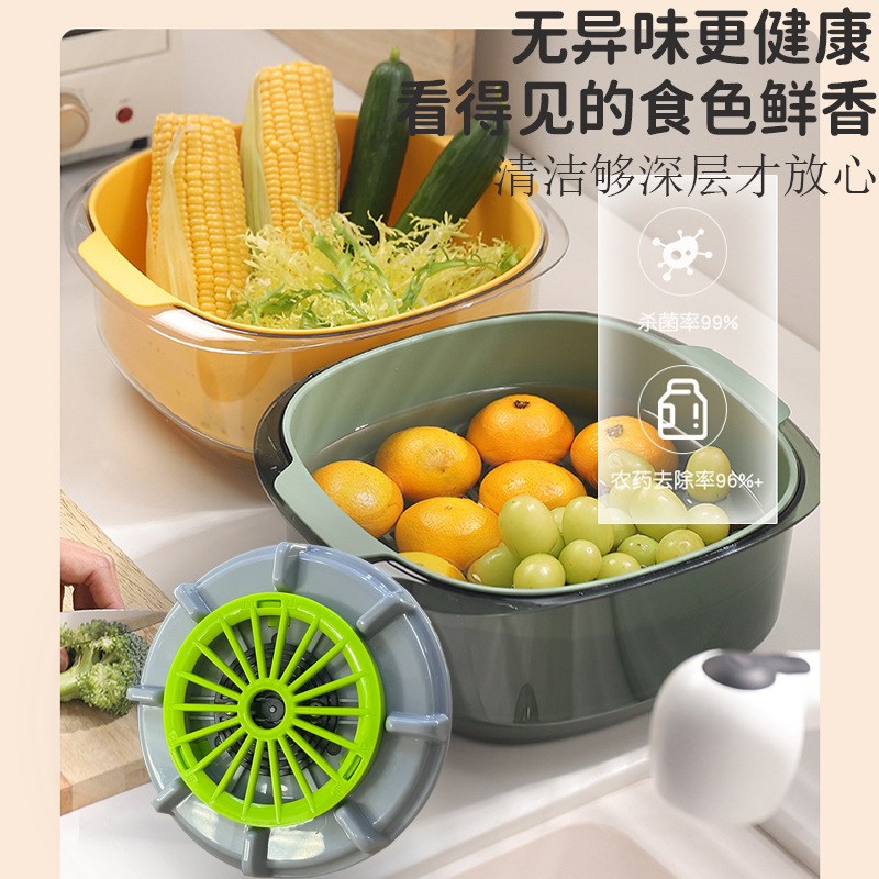 小型果蔬清洗机家用蔬菜水果除农残涡轮净化器便携无线自动洗菜机