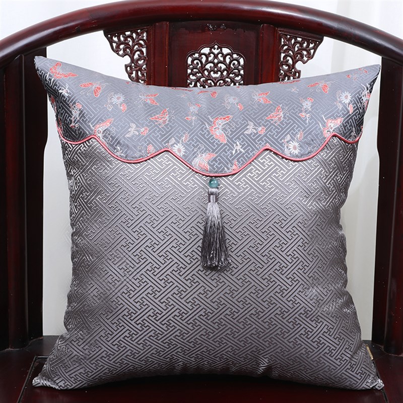 艺必旭 中式古典沙发田园流苏靠垫靠背 抱枕办公室靠枕创意靠包