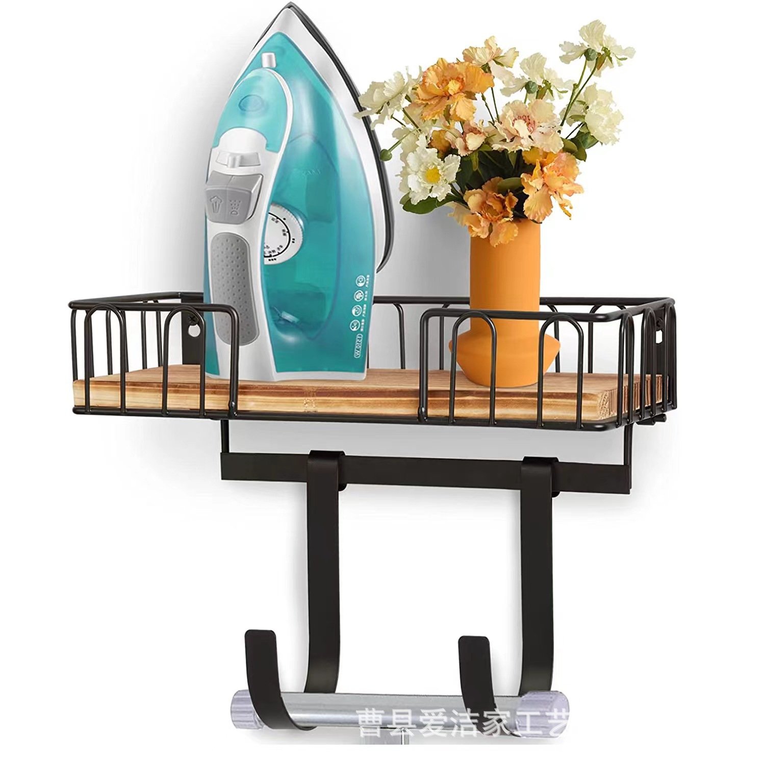 玄关壁挂式钥匙收纳架雨伞帽子实木整理架浴室洗漱用品木质收纳架