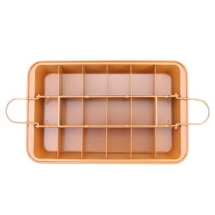活底Brownie Pan方格布朗尼烤盘 蛋糕面包加厚不沾烘焙涂层模具