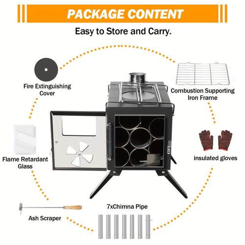跨境Wood Burning Stove Tent Stove Portable Camping Stove