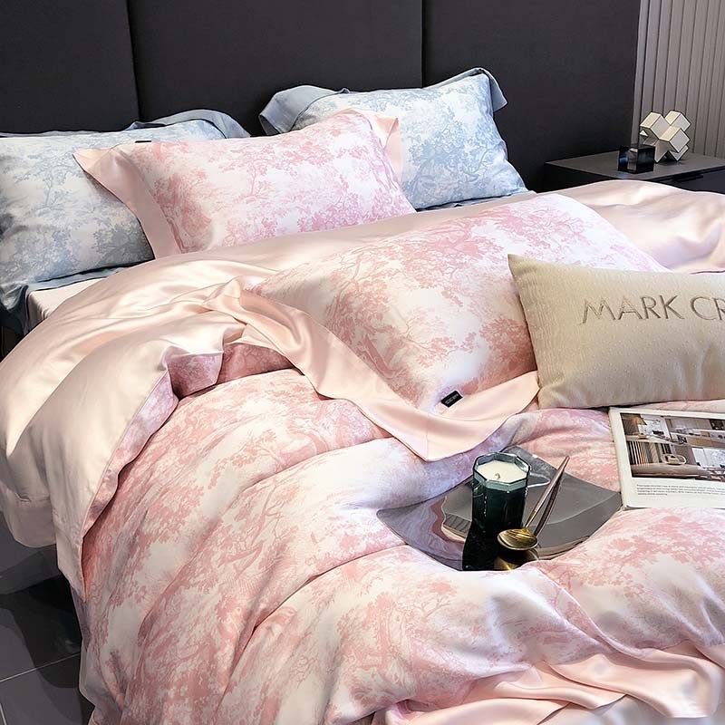 欧式轻奢高级感兰精天丝四件套冰丝丝滑裸睡夏季床单柔软床上用品