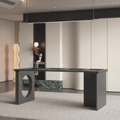 简约实木大板桌腿支架奢石岩板餐桌腿支撑架办公室泡茶台底座桌脚