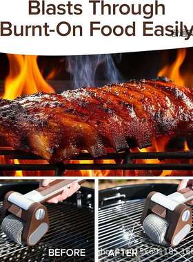 烧烤清洁器刷 Brist-Free Spinning Grill Brush无刷旋转烧烤刷