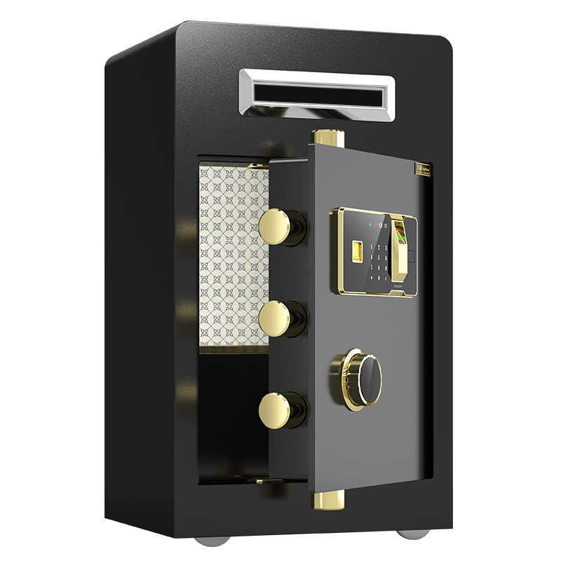 投币保险柜家用小型上p开口收银防盗指纹密码酒店存钱可投钱保险