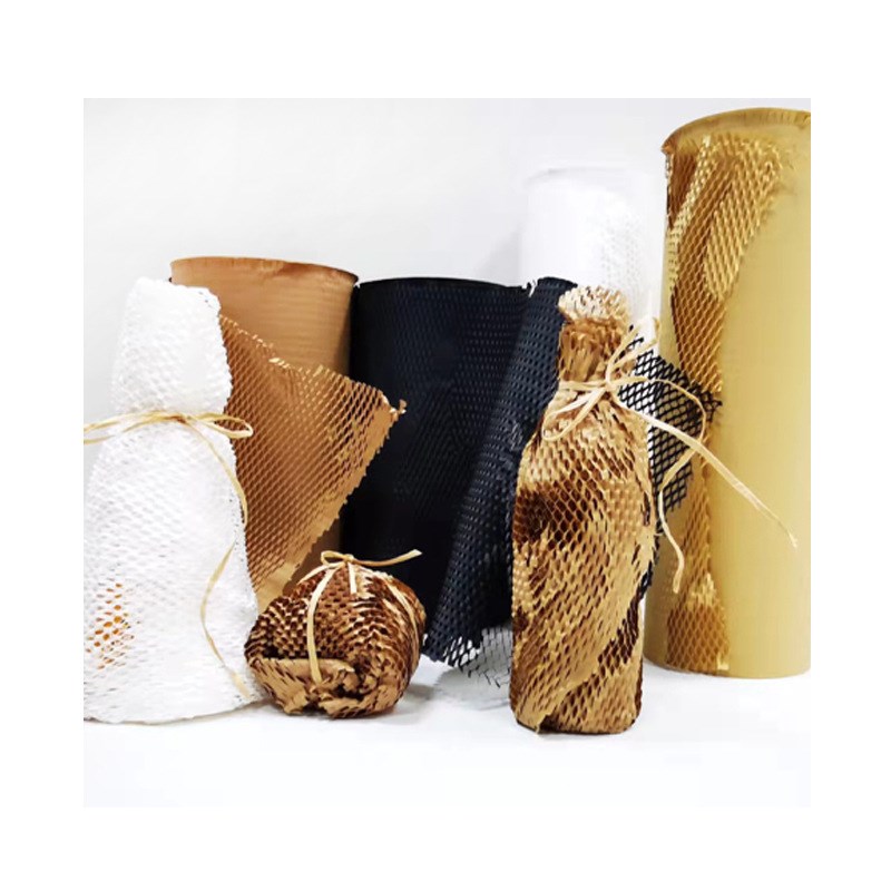 水果陶瓷礼品网状包裹填充保护装饰卷材料网格纸蜂窝纸缓冲包装纸