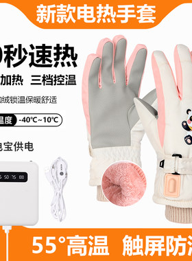 加热手套女士冬季保暖充电加热发热暖手套usb充电式防风防寒女生