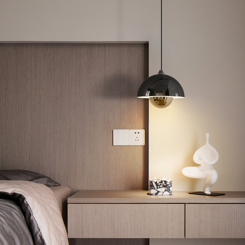 高级感手扫感应升降花苞床头吊灯