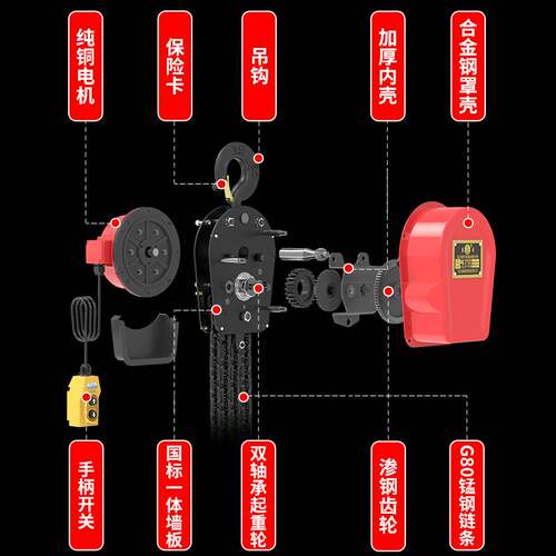 电动吊车220v环链电动吊车380v1吨2吨3吨5吨10t群吊机倒链提升机