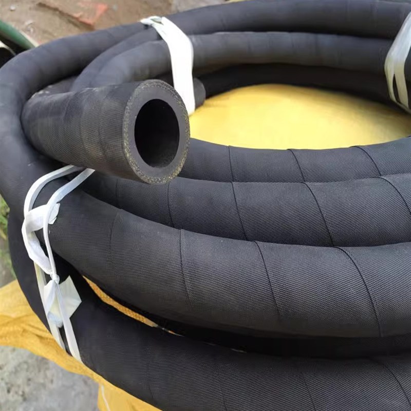 黑色毛面夹布橡胶水管高压防爆耐磨耐压抗老化耐高温软管橡胶管25
