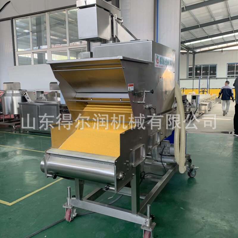 脆皮牛奶上浆裹糠生产线 黄金奶酪块上糠机 厚度可调 覆盖率高