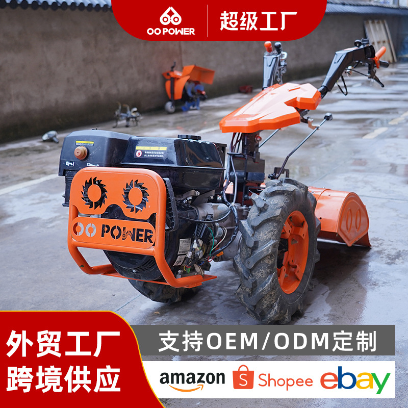 外贸多功能农机农用四驱微耕机厂家直销小型开沟扫雪开沟旋耕机