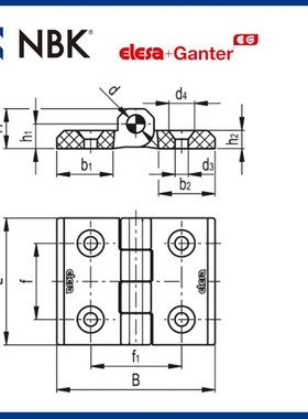 NBK ELESA CFMQ 合页铰链超级高科技聚合体 黑色亚光饰面厂家直供