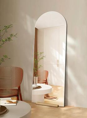 BOLEN实木底座穿衣镜家用拱门全身镜子入户玄关装饰镜落地试衣镜