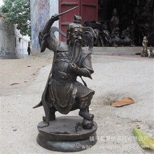 纯铜王灵官铜像摆件铜王天君铜像