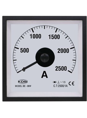 KDSI广角度电流表BE-96W AC2500/1A 指针式刻度盘电表 船用表