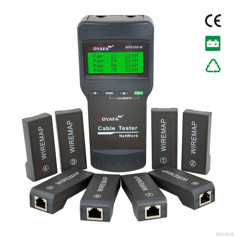精明鼠NF-8108-M网络网线断点长度测试仪交叉短路测线仪英文版