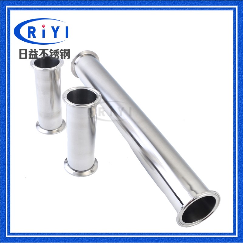 304不锈钢快装直通管 卫生级卡箍式快速连接管子加长接头卡盘抛光
