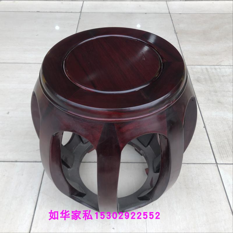 红木古凳 酸枝古凳 鼓墩凳 绣墩矮凳 红木圆凳明清古典家具
