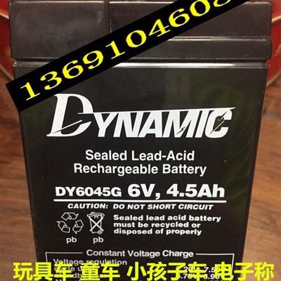 DYNAMIC蓄电池 DY6045G 6V4.5Ah玩具车 童车 电子称 小孩子车电池